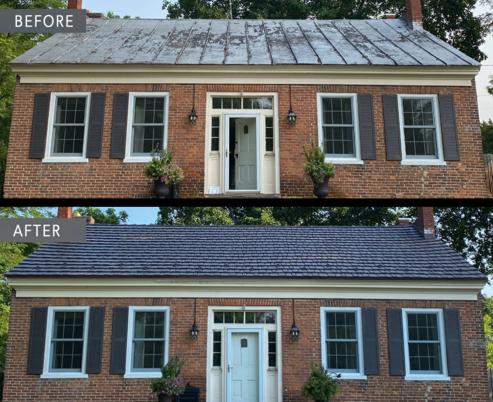 Before and after roof Donnelsville Ohio