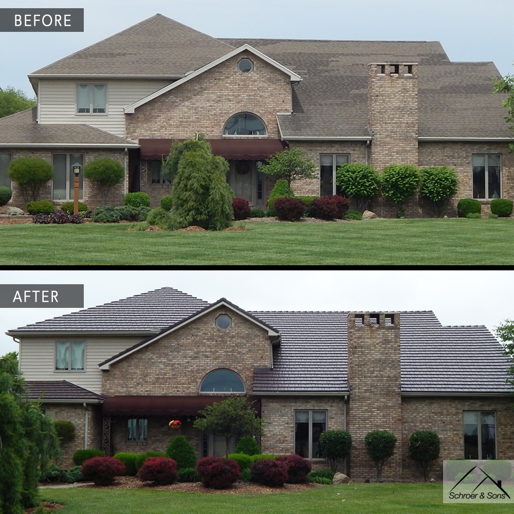 Before and after roof in St. Mary's