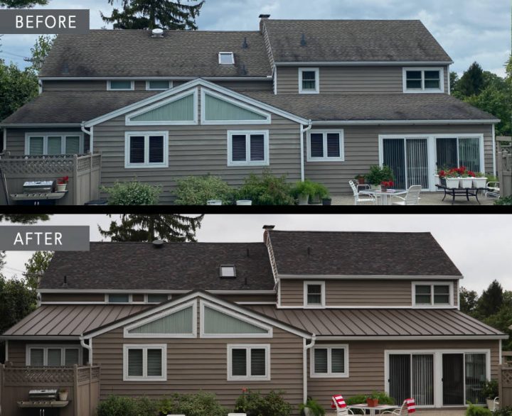 Before and after metal roof Belefontaine Ohio