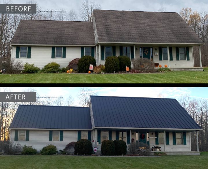 before and after roof in Quincy Ohio